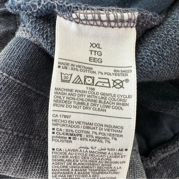 NWT Old Navy Mens XXL 2XL Mineral Navy Blue Garment Dyed 7” Sweat Shorts New - Picture 4 of 7